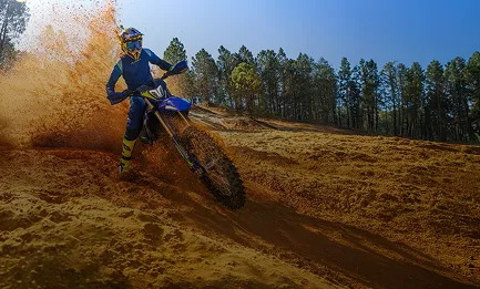 Dirt bike rider on a trail
